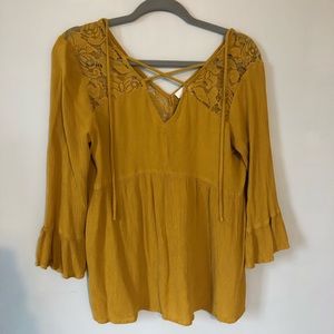 Mustard lace shirt